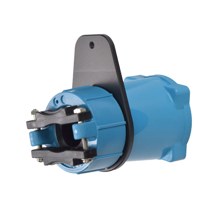 712P0S14443 - HANDLE w/CLAMP & BUSHING SELF EJECTING POLY BLUE SIZE 2 .750-.875 in